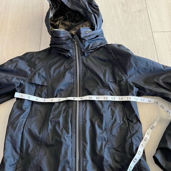 Lululemon Black Camo Print Lined Parka Jacket Full Zip Women's Size 4 - Picture 4 of 8